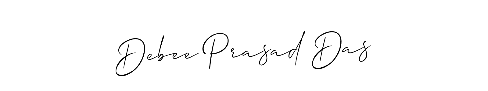 You should practise on your own different ways (Allison_Script) to write your name (Debee Prasad Das) in signature. don't let someone else do it for you. Debee Prasad Das signature style 2 images and pictures png