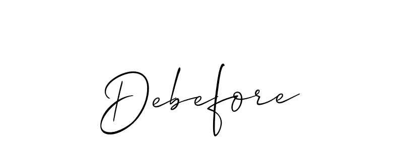 Best and Professional Signature Style for Debefore. Allison_Script Best Signature Style Collection. Debefore signature style 2 images and pictures png