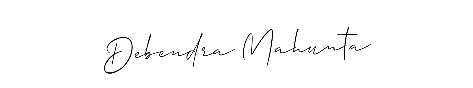 if you are searching for the best signature style for your name Debendra Mahunta. so please give up your signature search. here we have designed multiple signature styles  using Allison_Script. Debendra Mahunta signature style 2 images and pictures png