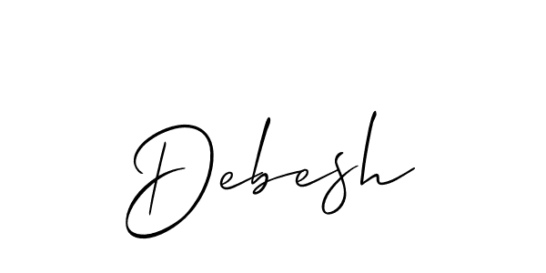 Create a beautiful signature design for name Debesh. With this signature (Allison_Script) fonts, you can make a handwritten signature for free. Debesh signature style 2 images and pictures png