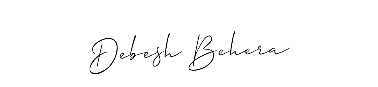 Also we have Debesh Behera name is the best signature style. Create professional handwritten signature collection using Allison_Script autograph style. Debesh Behera signature style 2 images and pictures png