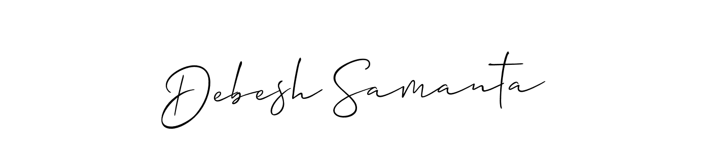 How to Draw Debesh Samanta signature style? Allison_Script is a latest design signature styles for name Debesh Samanta. Debesh Samanta signature style 2 images and pictures png