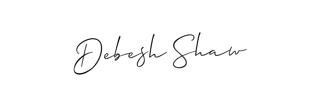 It looks lik you need a new signature style for name Debesh Shaw. Design unique handwritten (Allison_Script) signature with our free signature maker in just a few clicks. Debesh Shaw signature style 2 images and pictures png