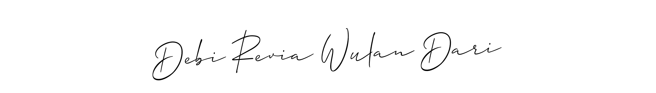 Debi Revia Wulan Dari stylish signature style. Best Handwritten Sign (Allison_Script) for my name. Handwritten Signature Collection Ideas for my name Debi Revia Wulan Dari. Debi Revia Wulan Dari signature style 2 images and pictures png