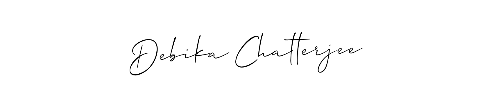 Use a signature maker to create a handwritten signature online. With this signature software, you can design (Allison_Script) your own signature for name Debika Chatterjee. Debika Chatterjee signature style 2 images and pictures png