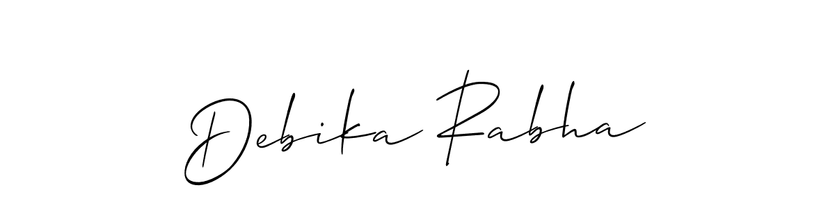 Make a short Debika Rabha signature style. Manage your documents anywhere anytime using Allison_Script. Create and add eSignatures, submit forms, share and send files easily. Debika Rabha signature style 2 images and pictures png