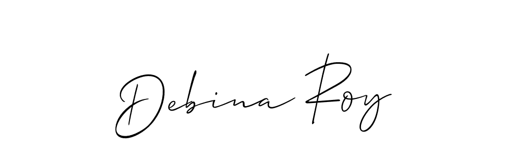 You should practise on your own different ways (Allison_Script) to write your name (Debina Roy) in signature. don't let someone else do it for you. Debina Roy signature style 2 images and pictures png