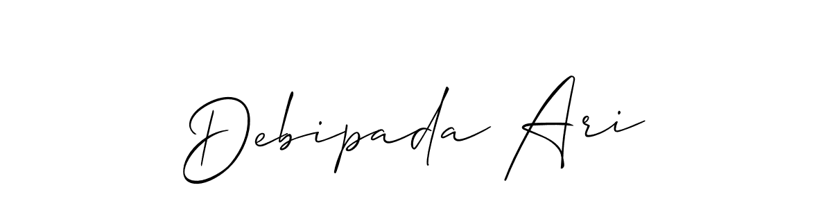 How to make Debipada Ari name signature. Use Allison_Script style for creating short signs online. This is the latest handwritten sign. Debipada Ari signature style 2 images and pictures png