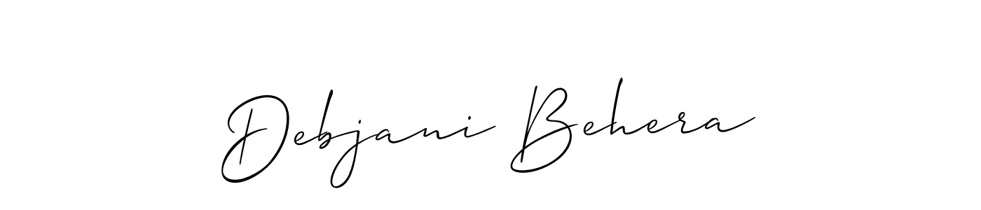 Allison_Script is a professional signature style that is perfect for those who want to add a touch of class to their signature. It is also a great choice for those who want to make their signature more unique. Get Debjani Behera name to fancy signature for free. Debjani Behera signature style 2 images and pictures png