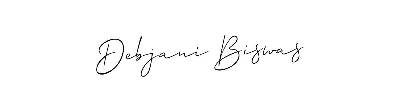 Also we have Debjani Biswas name is the best signature style. Create professional handwritten signature collection using Allison_Script autograph style. Debjani Biswas signature style 2 images and pictures png