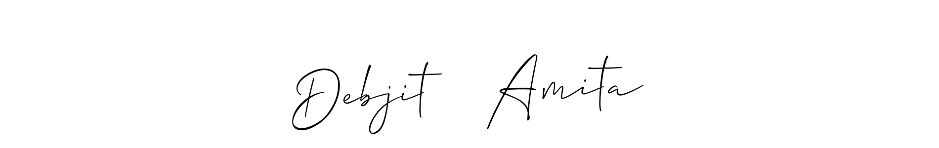 It looks lik you need a new signature style for name Debjit ❤️ Amita. Design unique handwritten (Allison_Script) signature with our free signature maker in just a few clicks. Debjit ❤️ Amita signature style 2 images and pictures png