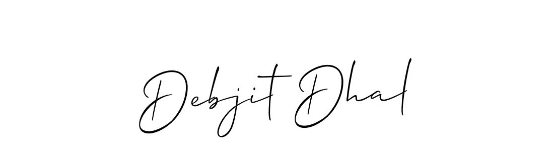 Create a beautiful signature design for name Debjit Dhal. With this signature (Allison_Script) fonts, you can make a handwritten signature for free. Debjit Dhal signature style 2 images and pictures png