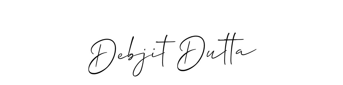 The best way (Allison_Script) to make a short signature is to pick only two or three words in your name. The name Debjit Dutta include a total of six letters. For converting this name. Debjit Dutta signature style 2 images and pictures png
