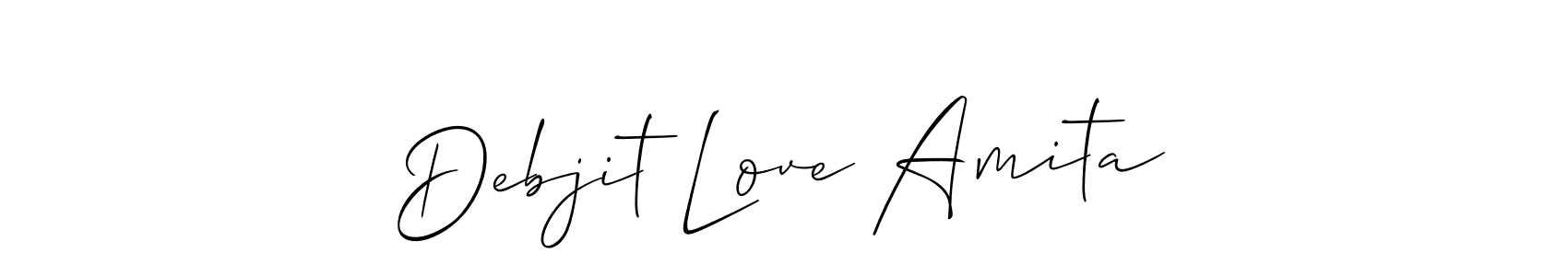 You should practise on your own different ways (Allison_Script) to write your name (Debjit Love Amita) in signature. don't let someone else do it for you. Debjit Love Amita signature style 2 images and pictures png