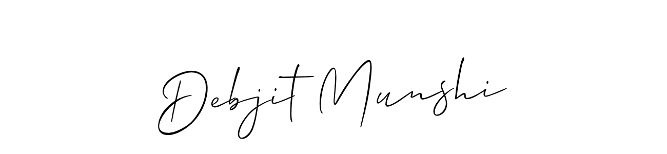 How to make Debjit Munshi name signature. Use Allison_Script style for creating short signs online. This is the latest handwritten sign. Debjit Munshi signature style 2 images and pictures png