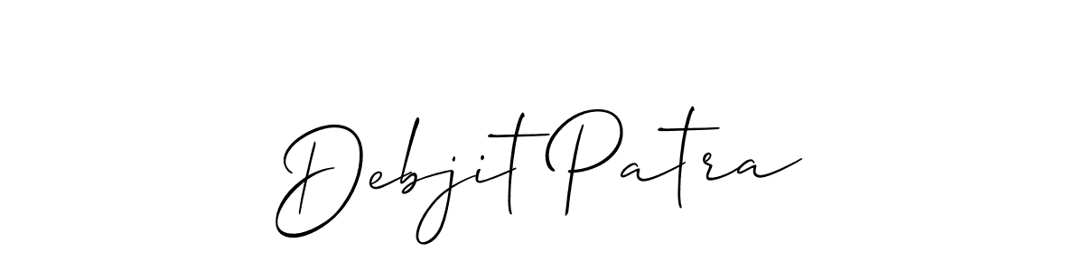 Create a beautiful signature design for name Debjit Patra. With this signature (Allison_Script) fonts, you can make a handwritten signature for free. Debjit Patra signature style 2 images and pictures png