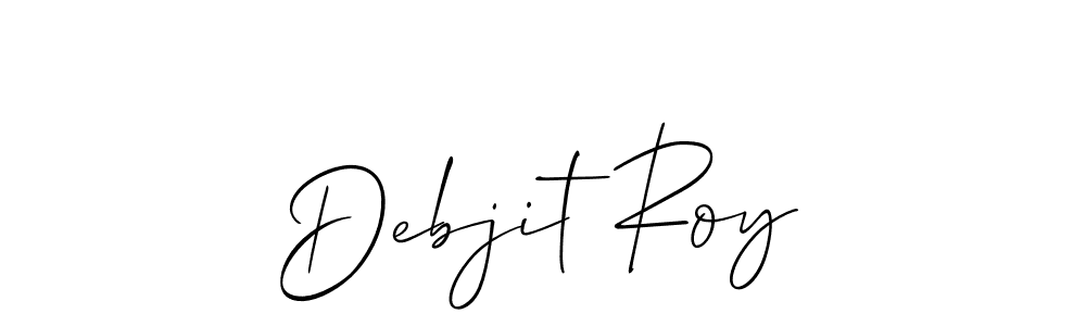 The best way (Allison_Script) to make a short signature is to pick only two or three words in your name. The name Debjit Roy include a total of six letters. For converting this name. Debjit Roy signature style 2 images and pictures png