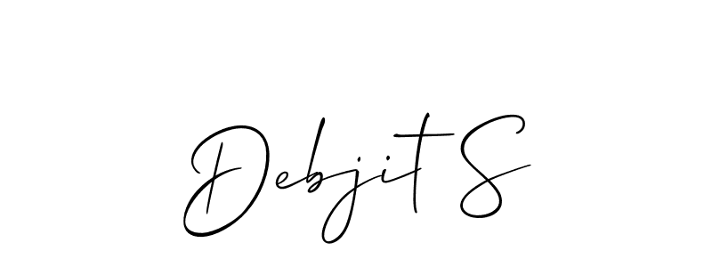 Make a beautiful signature design for name Debjit S. With this signature (Allison_Script) style, you can create a handwritten signature for free. Debjit S signature style 2 images and pictures png