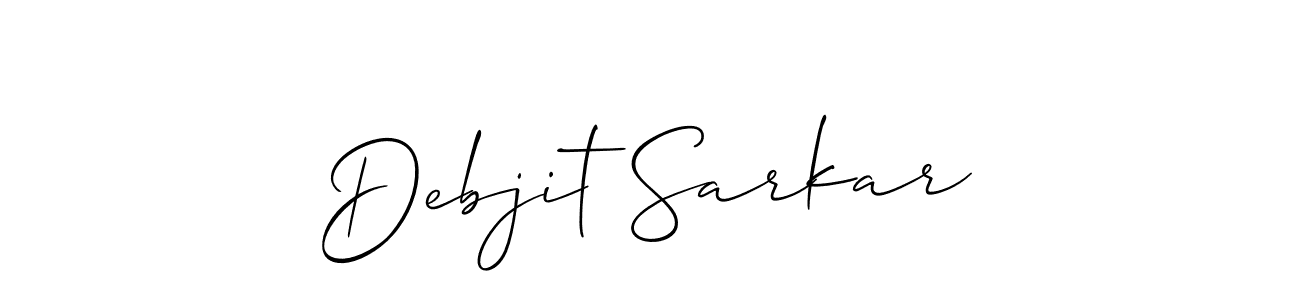 The best way (Allison_Script) to make a short signature is to pick only two or three words in your name. The name Debjit Sarkar include a total of six letters. For converting this name. Debjit Sarkar signature style 2 images and pictures png