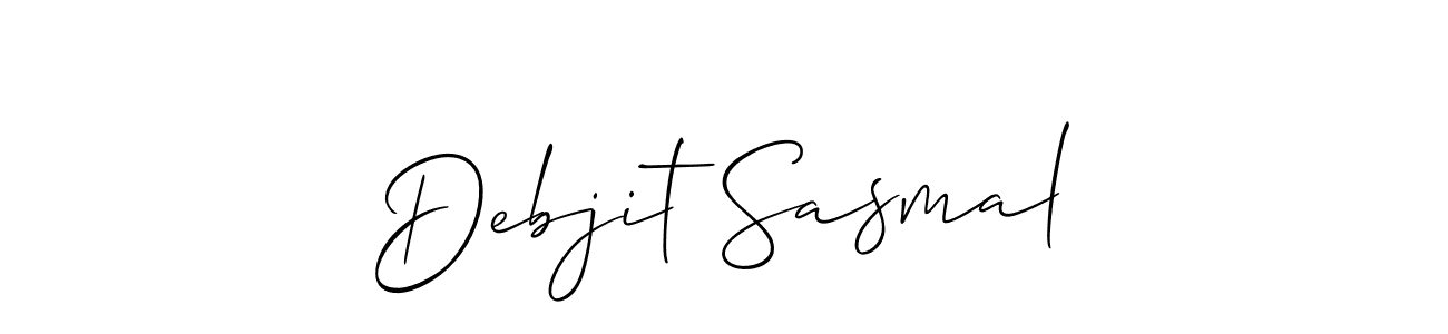 if you are searching for the best signature style for your name Debjit Sasmal. so please give up your signature search. here we have designed multiple signature styles  using Allison_Script. Debjit Sasmal signature style 2 images and pictures png