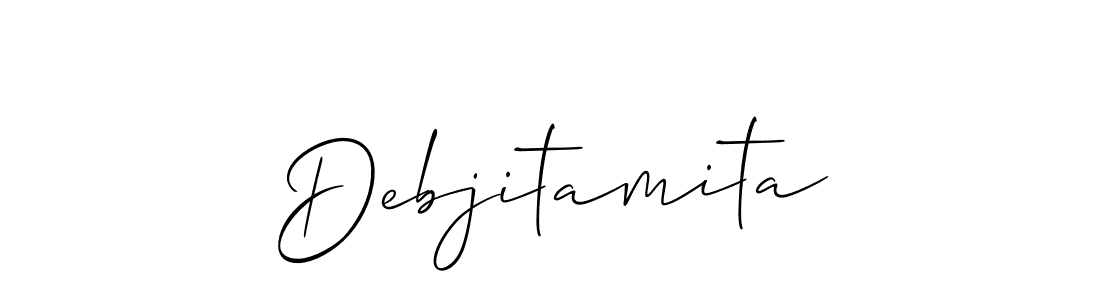 You should practise on your own different ways (Allison_Script) to write your name (Debjitamita) in signature. don't let someone else do it for you. Debjitamita signature style 2 images and pictures png