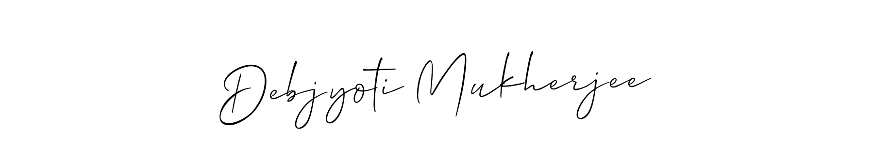 How to Draw Debjyoti Mukherjee signature style? Allison_Script is a latest design signature styles for name Debjyoti Mukherjee. Debjyoti Mukherjee signature style 2 images and pictures png