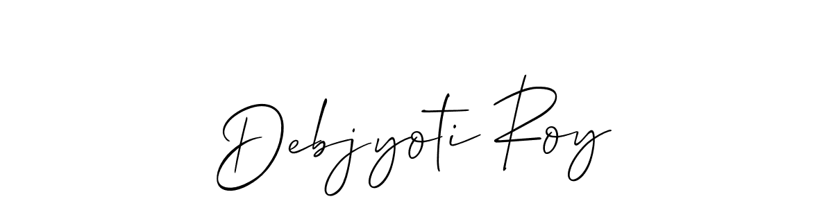 How to make Debjyoti Roy name signature. Use Allison_Script style for creating short signs online. This is the latest handwritten sign. Debjyoti Roy signature style 2 images and pictures png