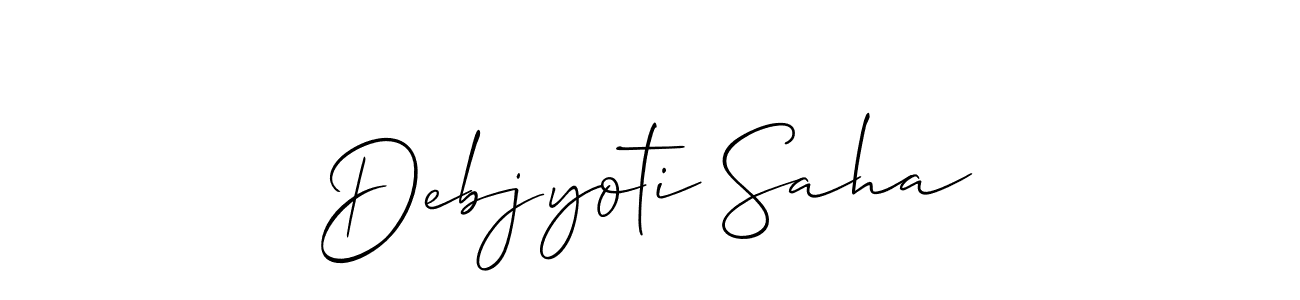 Allison_Script is a professional signature style that is perfect for those who want to add a touch of class to their signature. It is also a great choice for those who want to make their signature more unique. Get Debjyoti Saha name to fancy signature for free. Debjyoti Saha signature style 2 images and pictures png