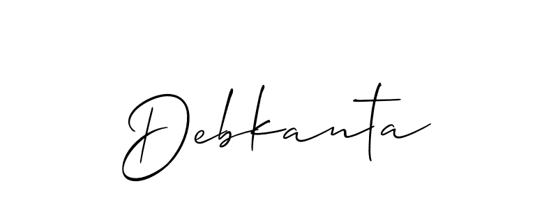 if you are searching for the best signature style for your name Debkanta. so please give up your signature search. here we have designed multiple signature styles  using Allison_Script. Debkanta signature style 2 images and pictures png