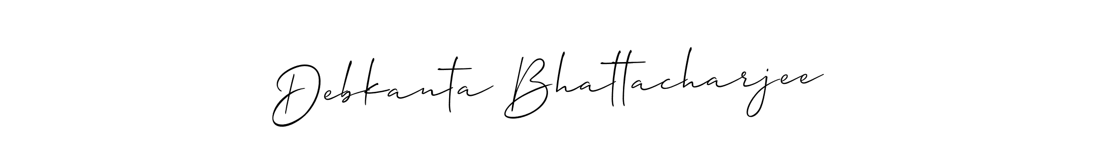 How to Draw Debkanta Bhattacharjee signature style? Allison_Script is a latest design signature styles for name Debkanta Bhattacharjee. Debkanta Bhattacharjee signature style 2 images and pictures png