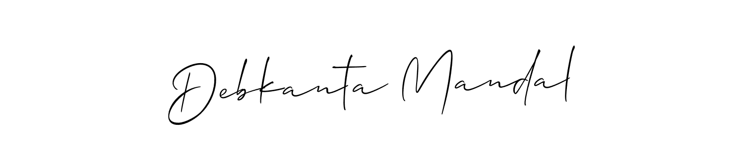 Make a beautiful signature design for name Debkanta Mandal. With this signature (Allison_Script) style, you can create a handwritten signature for free. Debkanta Mandal signature style 2 images and pictures png