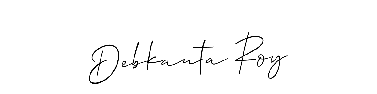Use a signature maker to create a handwritten signature online. With this signature software, you can design (Allison_Script) your own signature for name Debkanta Roy. Debkanta Roy signature style 2 images and pictures png