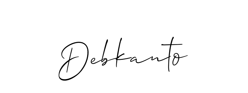 Debkanto stylish signature style. Best Handwritten Sign (Allison_Script) for my name. Handwritten Signature Collection Ideas for my name Debkanto. Debkanto signature style 2 images and pictures png