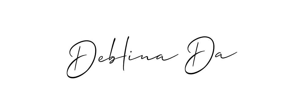 Design your own signature with our free online signature maker. With this signature software, you can create a handwritten (Allison_Script) signature for name Deblina Da. Deblina Da signature style 2 images and pictures png