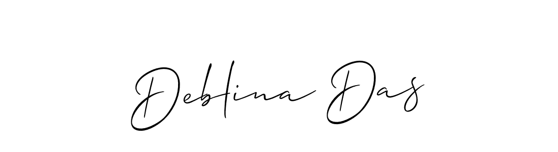 Allison_Script is a professional signature style that is perfect for those who want to add a touch of class to their signature. It is also a great choice for those who want to make their signature more unique. Get Deblina Das name to fancy signature for free. Deblina Das signature style 2 images and pictures png