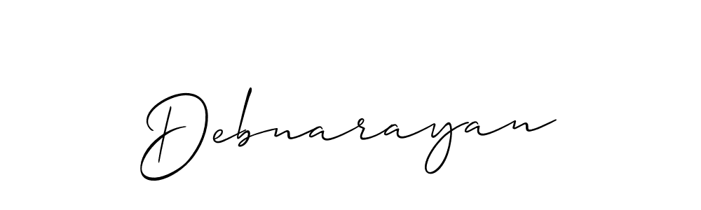 It looks lik you need a new signature style for name Debnarayan. Design unique handwritten (Allison_Script) signature with our free signature maker in just a few clicks. Debnarayan signature style 2 images and pictures png