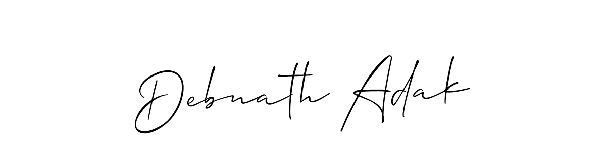 Debnath Adak stylish signature style. Best Handwritten Sign (Allison_Script) for my name. Handwritten Signature Collection Ideas for my name Debnath Adak. Debnath Adak signature style 2 images and pictures png