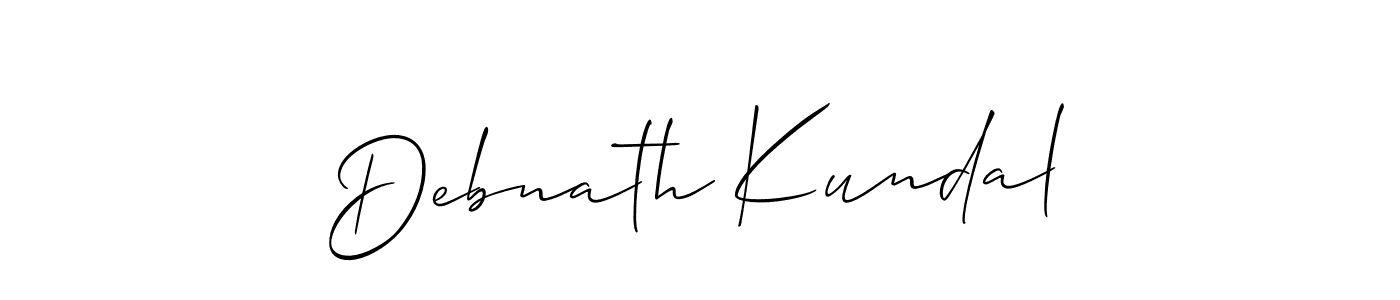 Use a signature maker to create a handwritten signature online. With this signature software, you can design (Allison_Script) your own signature for name Debnath Kundal. Debnath Kundal signature style 2 images and pictures png