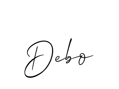 Create a beautiful signature design for name Debo. With this signature (Allison_Script) fonts, you can make a handwritten signature for free. Debo signature style 2 images and pictures png