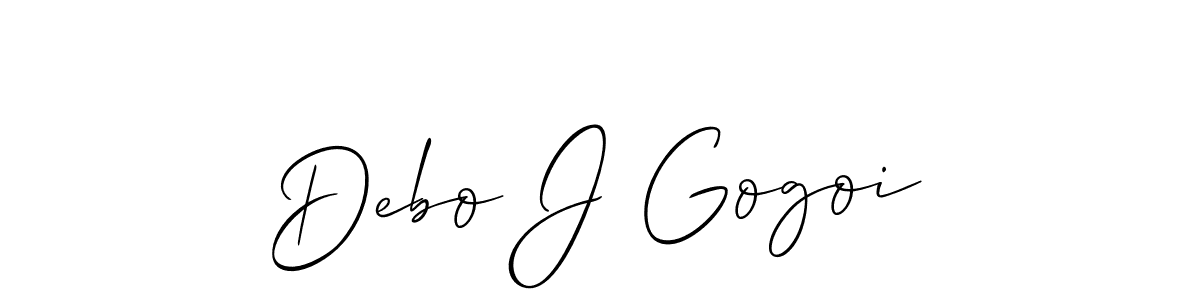 Use a signature maker to create a handwritten signature online. With this signature software, you can design (Allison_Script) your own signature for name Debo J Gogoi. Debo J Gogoi signature style 2 images and pictures png