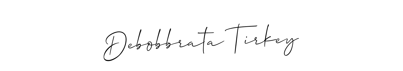 Also we have Debobbrata Tirkey name is the best signature style. Create professional handwritten signature collection using Allison_Script autograph style. Debobbrata Tirkey signature style 2 images and pictures png