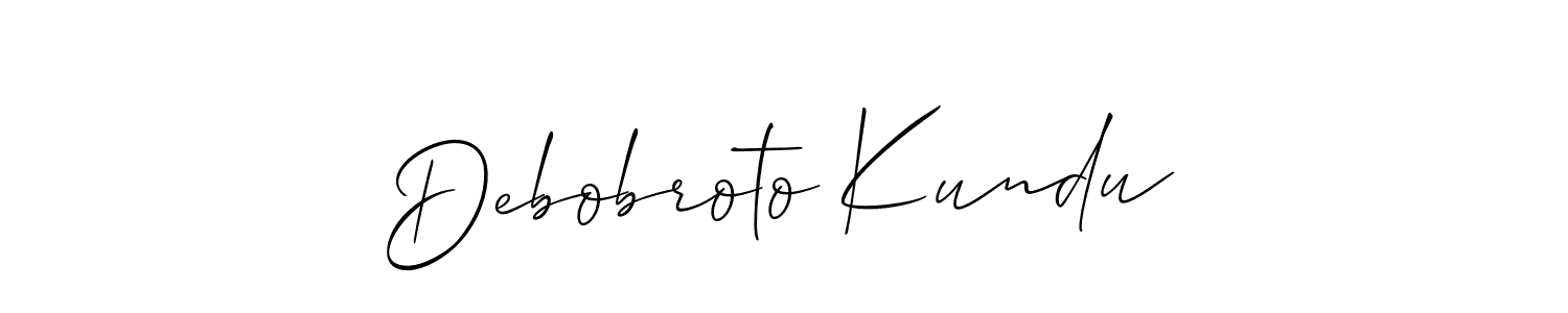 Also You can easily find your signature by using the search form. We will create Debobroto Kundu name handwritten signature images for you free of cost using Allison_Script sign style. Debobroto Kundu signature style 2 images and pictures png