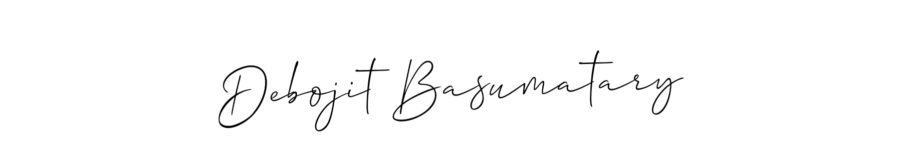 Create a beautiful signature design for name Debojit Basumatary. With this signature (Allison_Script) fonts, you can make a handwritten signature for free. Debojit Basumatary signature style 2 images and pictures png