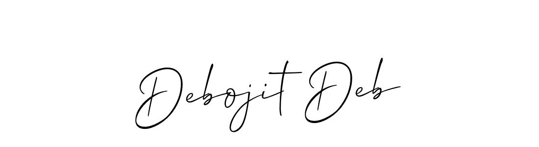if you are searching for the best signature style for your name Debojit Deb. so please give up your signature search. here we have designed multiple signature styles  using Allison_Script. Debojit Deb signature style 2 images and pictures png