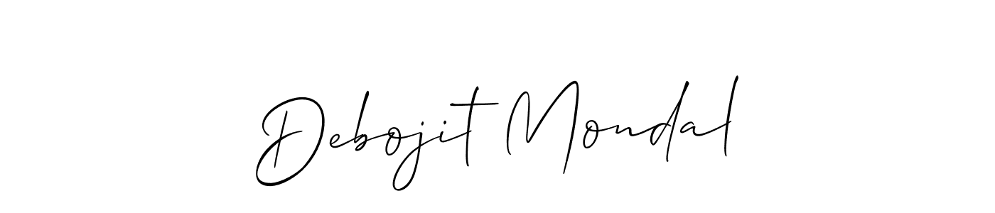Make a short Debojit Mondal signature style. Manage your documents anywhere anytime using Allison_Script. Create and add eSignatures, submit forms, share and send files easily. Debojit Mondal signature style 2 images and pictures png