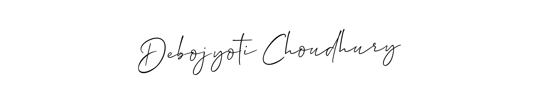 It looks lik you need a new signature style for name Debojyoti Choudhury. Design unique handwritten (Allison_Script) signature with our free signature maker in just a few clicks. Debojyoti Choudhury signature style 2 images and pictures png