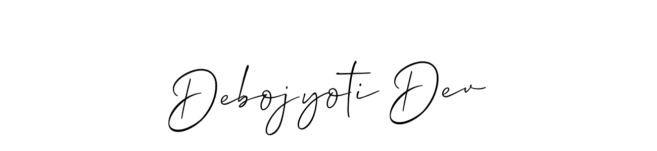 Use a signature maker to create a handwritten signature online. With this signature software, you can design (Allison_Script) your own signature for name Debojyoti Dev. Debojyoti Dev signature style 2 images and pictures png