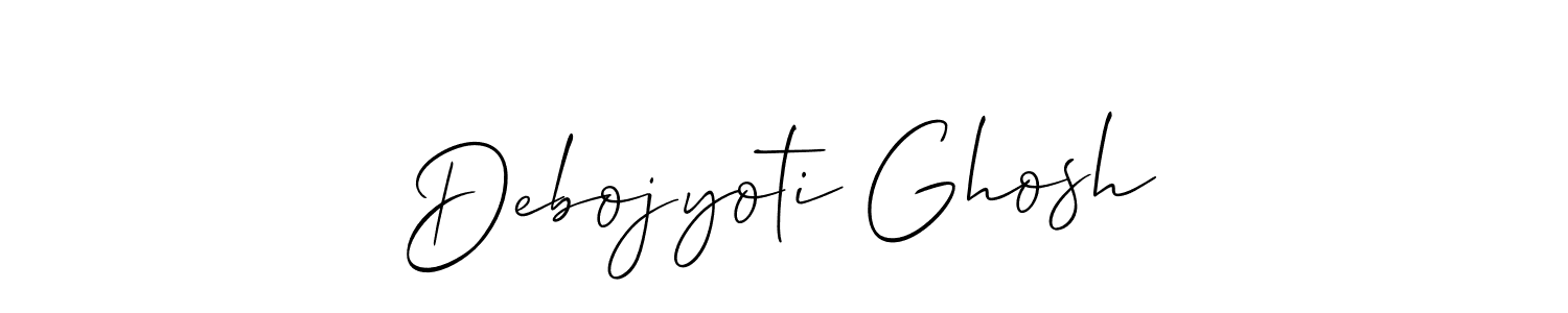 How to make Debojyoti Ghosh name signature. Use Allison_Script style for creating short signs online. This is the latest handwritten sign. Debojyoti Ghosh signature style 2 images and pictures png