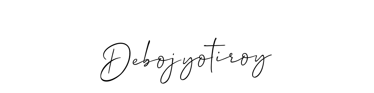 How to make Debojyotiroy name signature. Use Allison_Script style for creating short signs online. This is the latest handwritten sign. Debojyotiroy signature style 2 images and pictures png