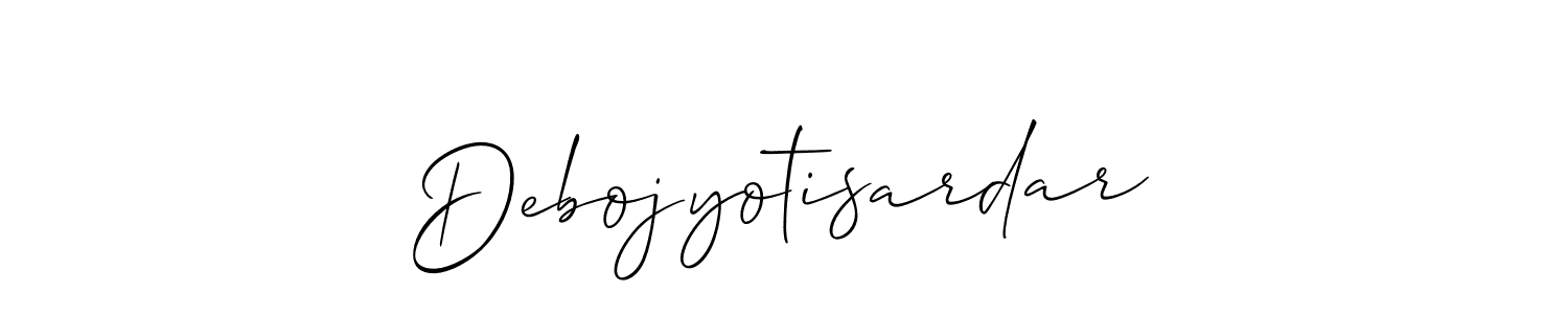 Also You can easily find your signature by using the search form. We will create Debojyotisardar name handwritten signature images for you free of cost using Allison_Script sign style. Debojyotisardar signature style 2 images and pictures png